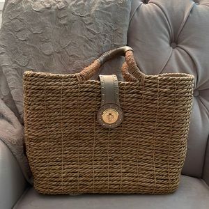 Vintage, Michael Kors, husk and gold leather tote